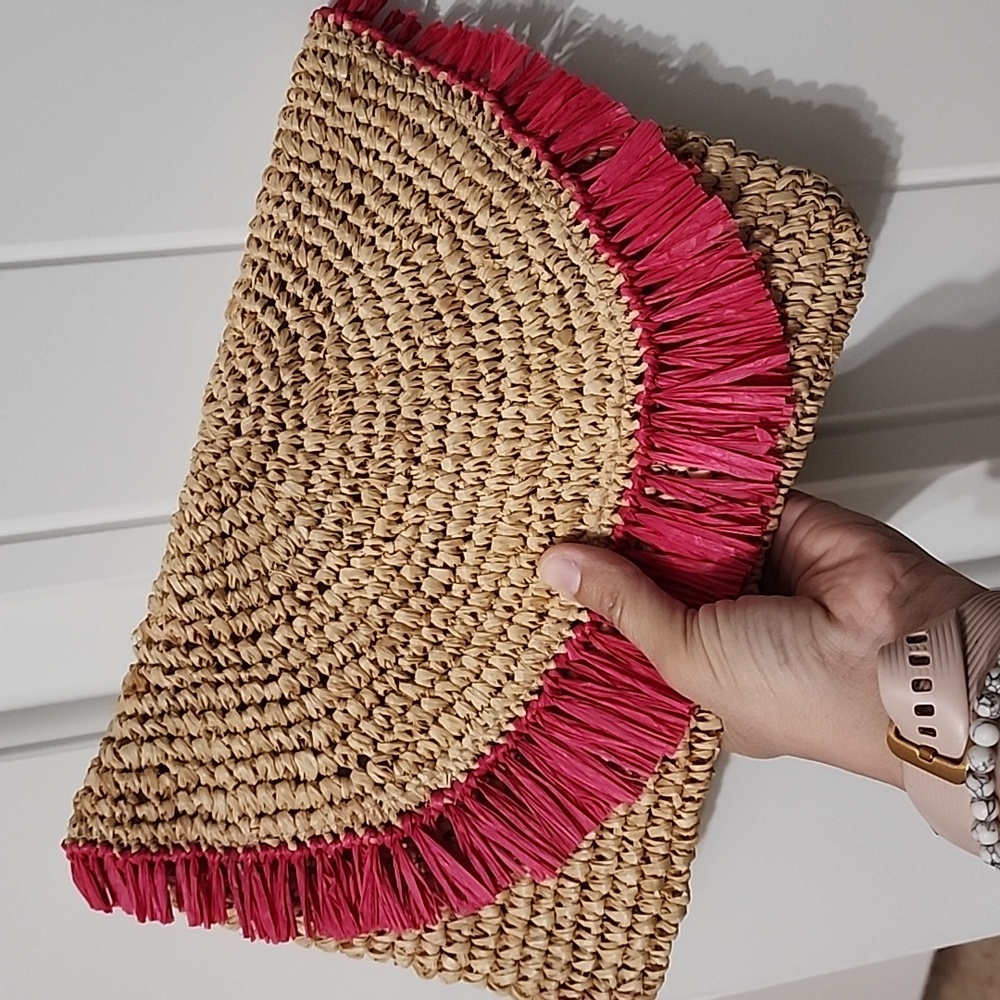 ☀️New! BUJIBAJA Linen Sunshine Clutch/Crossbody in Watermelon